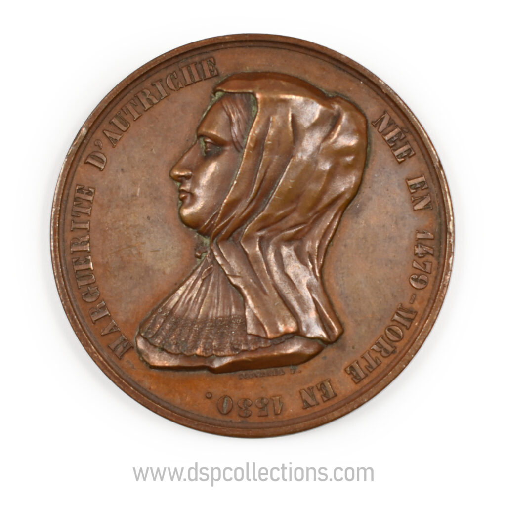 Médaille Marguerite d’Autriche (1479-1530) par Adolphe Jouvenel 1848