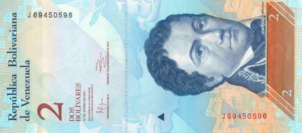 VENEZUELA billet de 2 Bolívares Francisco De Miranda 31-01-2012