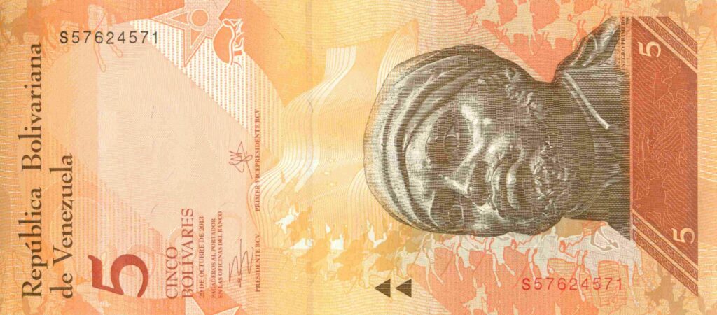 VENEZUELA billet de 5 Bolívares Negro Primero 29-10-2013
