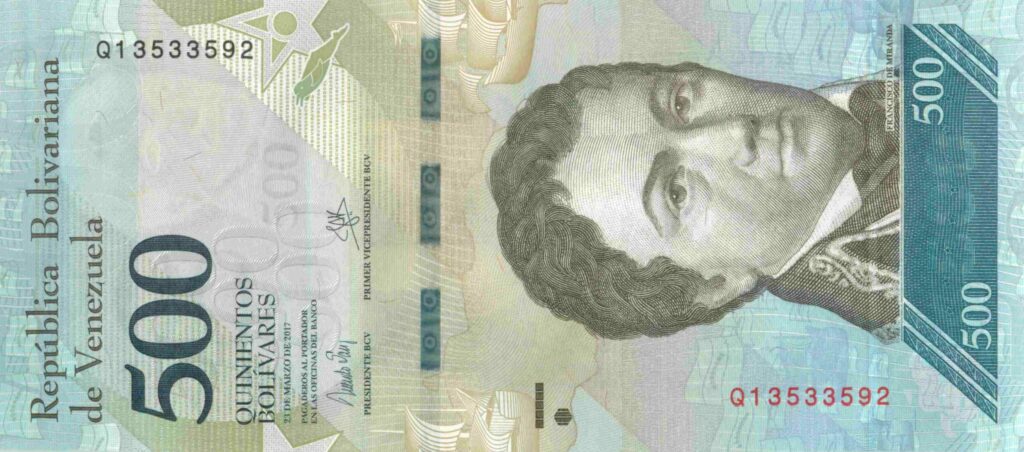 VENEZUELA billet de 500 Bolívares Francisco De Miranda 23-03-2017