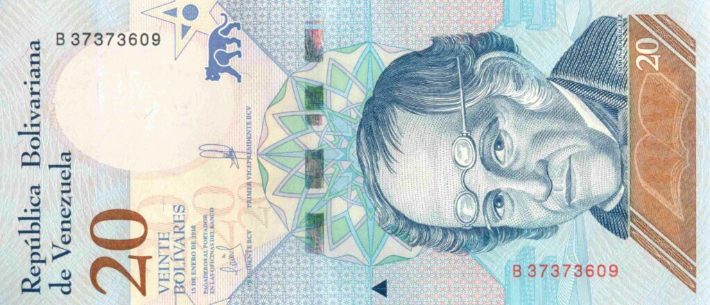 VENEZUELA billet de 20 Bolívares Simon Rodriguez 15-01-2018
