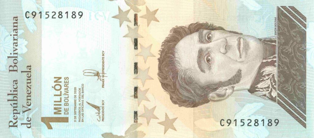 VENEZUELA billet de 1.000.000 Bolívares Simon Bolívar 03-09-2020