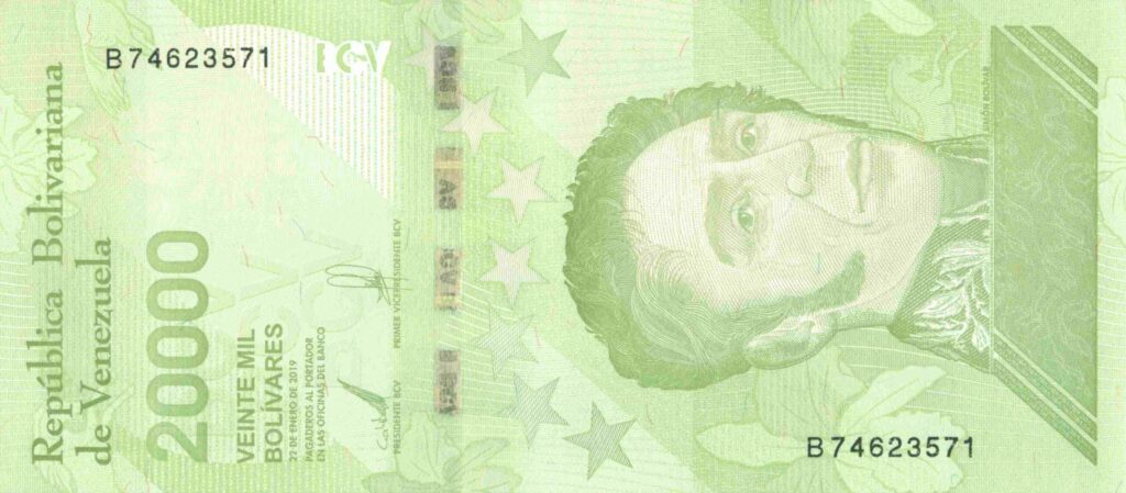 VENEZUELA billet de 20.000 Bolívares Simon Bolívar 22-01-2019