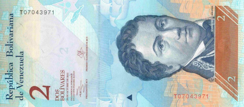 VENEZUELA billet de 2 Bolívares Francisco De Miranda 29-10-2013