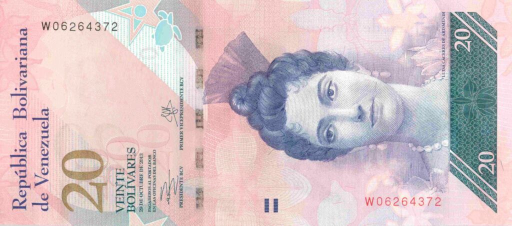 VENEZUELA billet de 20 Bolívares Luisa Cáceres de Arismendi 29-10-2013