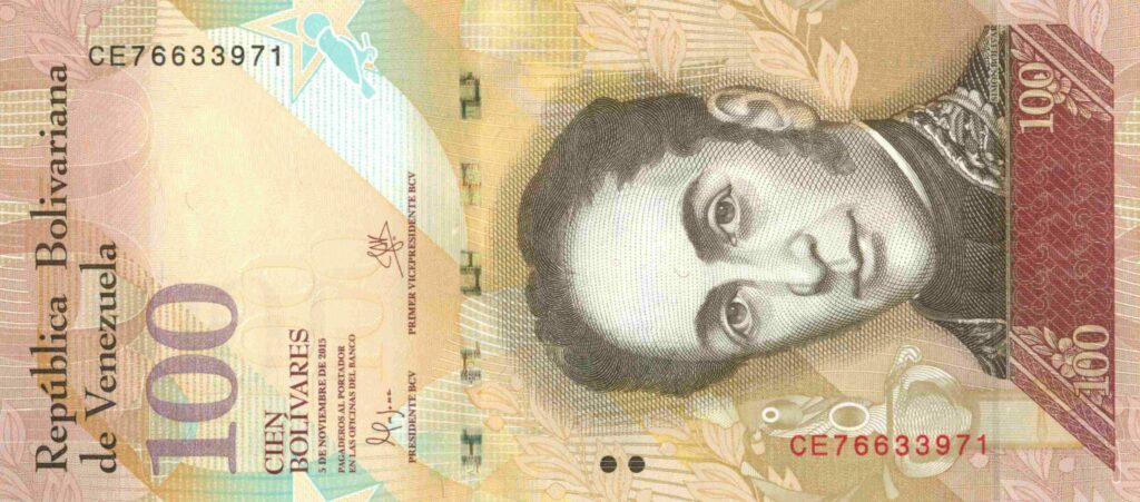 VENEZUELA billet de 100 Bolívares Simon Bolívar 05-11-2015