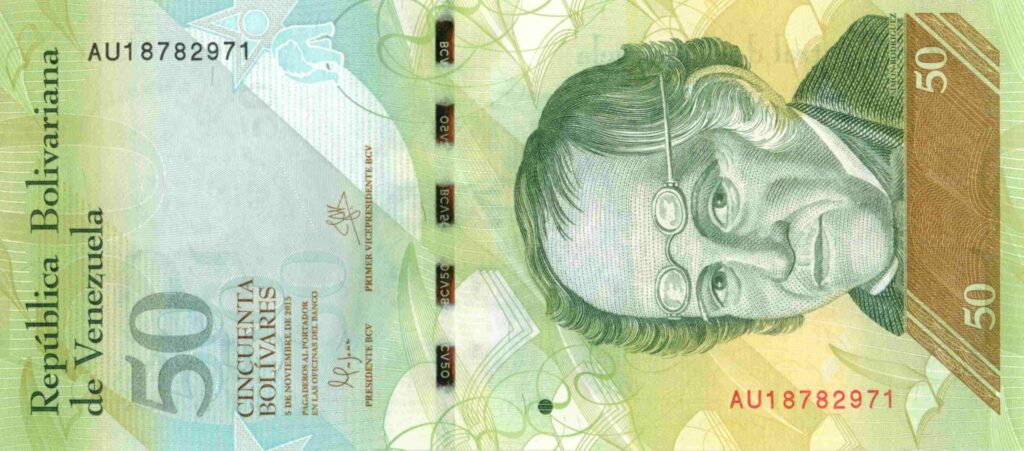 VENEZUELA billet de 50 Bolívares Simon Rodriguez 05-11-2015