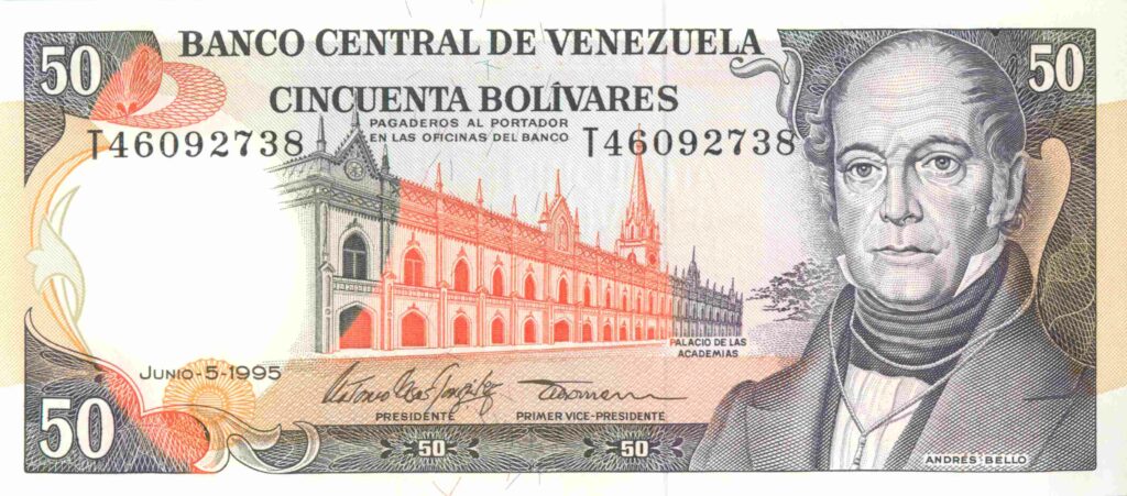 VENEZUELA billet de 50 Bolívares Andrés Bello 05-06-1995