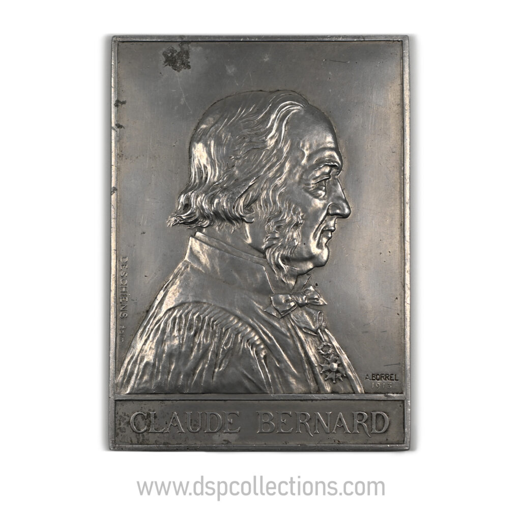 Médaille ou plaque Claude Bernard Collège de France par A. Borrel