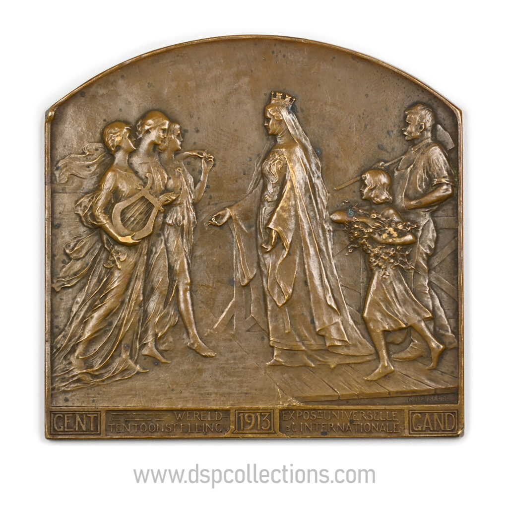 Médaille ou plaque, Exposition Universelle de Gand par G. Devreese 1913