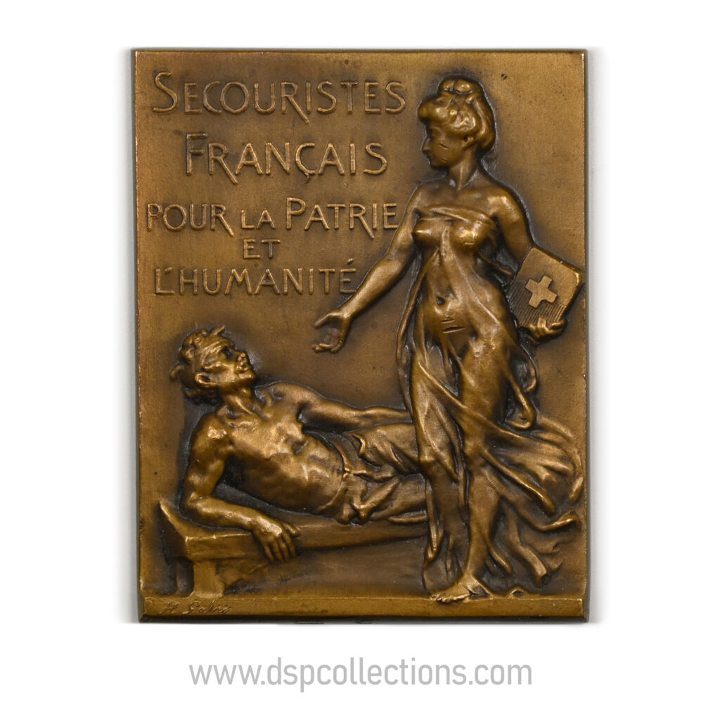 Médaille ou plaque Secouristes Français  1929 Croix Blanche par Gaby