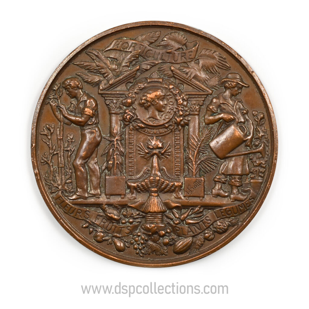 Médaille pour la Société d'horticulture de Valenciennes gravée par Louis Bottée