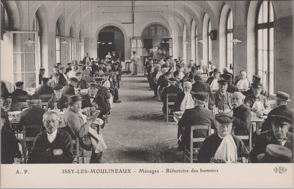 CPA ISSY-Les-MOULINEAUX, Hospice des Petits Ménages, Réfectoire des Hommes