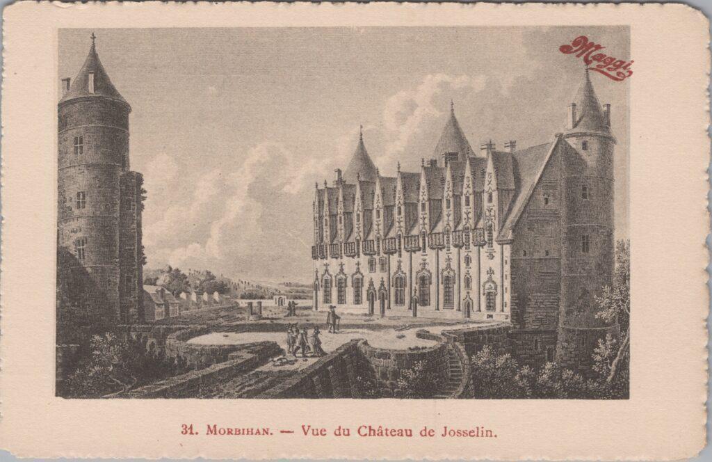 CPA publicitaire MAGGY - Morbihan, Vue du Château de Josselin (56)