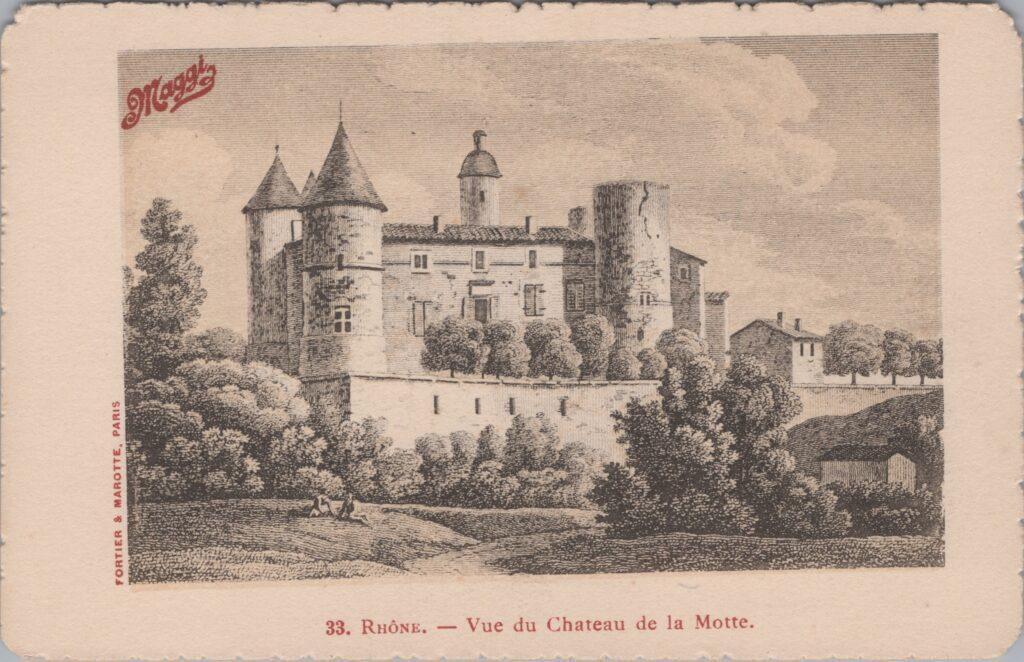 CPA publicitaire MAGGY - Rhône, Vue du Château de la Motte (69)