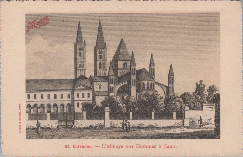 CPA publicitaire MAGGY - Calvados, L'Abbaye aux Hommes à Caen (14)