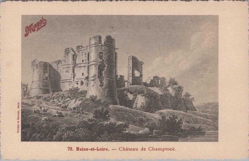 CPA publicitaire MAGGY - Maine et Loire, Château de Champtocé (49)