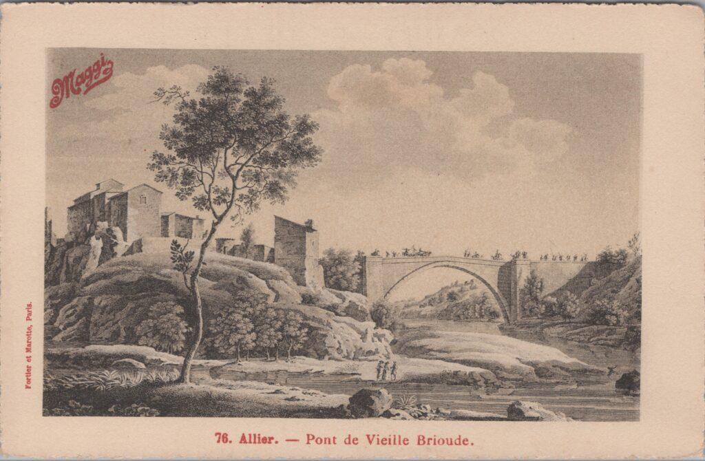 CPA publicitaire MAGGY - Ailler, Pont de Vieille Brioude (43)