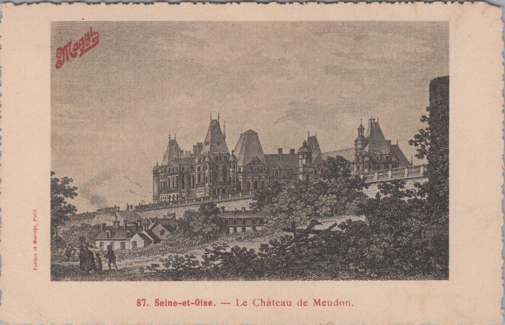 CPA publicitaire MAGGY - Seine et Oise, Le château de Meudon (92)