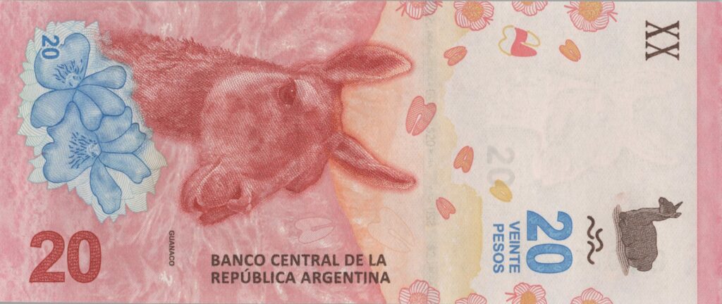 ARGENTINE billet de 20 Pesos ND (2017) Guanaco