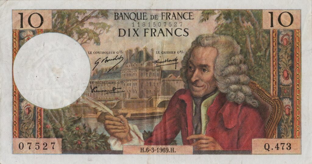 FRANCE billet de 10 Francs Voltaire 06-03-1969