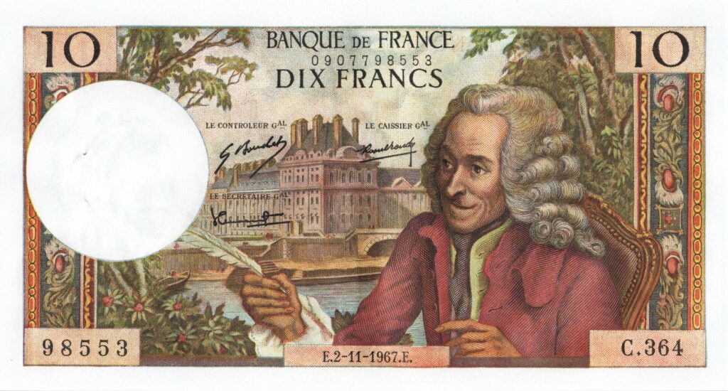 FRANCE billet de 10 Francs Voltaire 02-11-1967