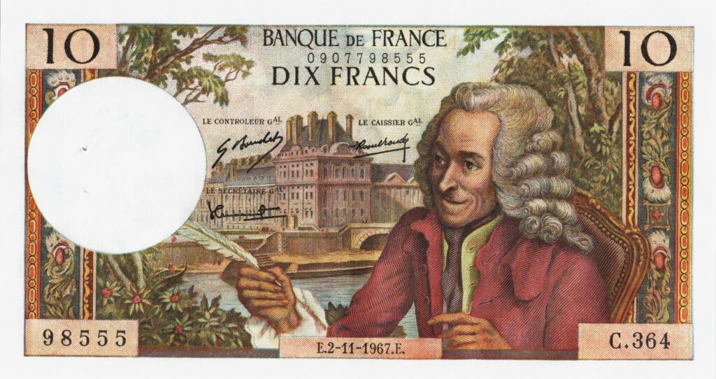 FRANCE billet de 10 Francs Voltaire 02-11-1967