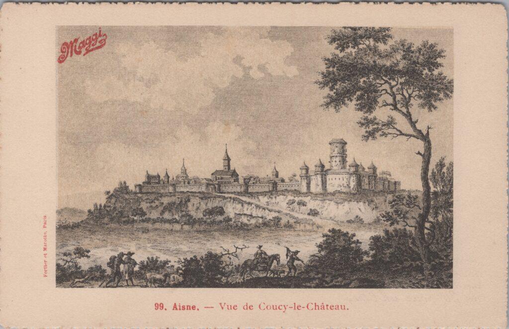 CPA publicitaire MAGGY - Aisne, Vue de Coucy-le-Château (02)