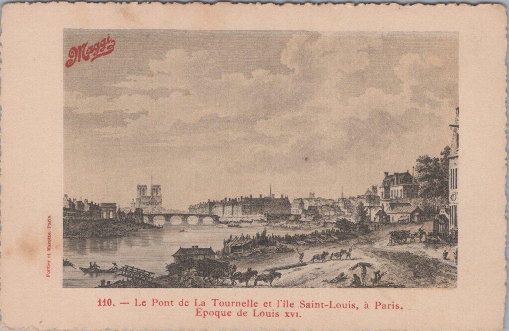 CPA publicitaire MAGGY - Le pont de Tournelle et l'île Saint-louis à Paris (75)