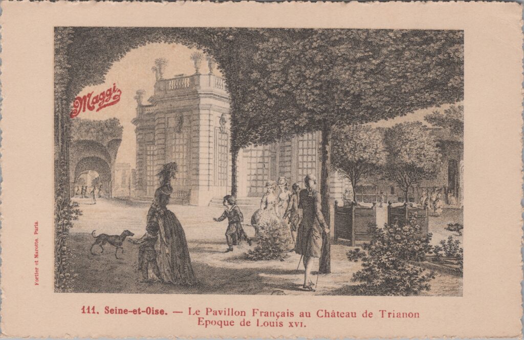 CPA publicitaire MAGGY - Le pavillon Français au Château de Trianon (78)