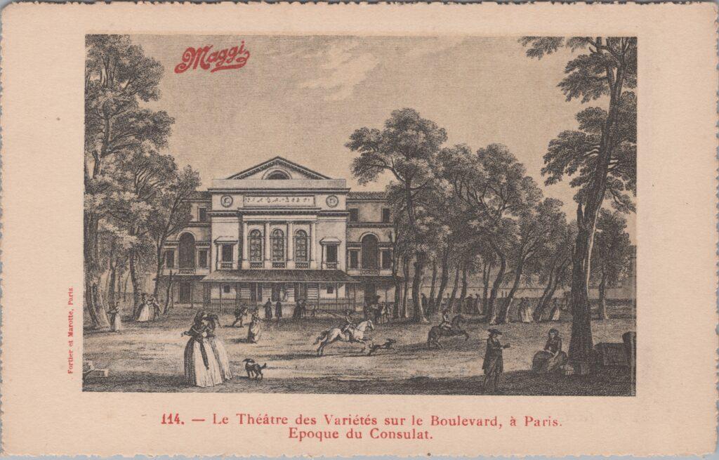 CPA publicitaire MAGGY - Le Théâtre des Variétés sur le Boulevard à Paris (75)