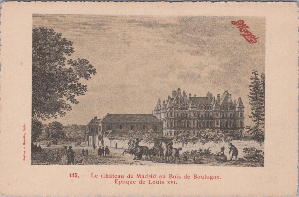 CPA publicitaire MAGGY - Le Château de Madrid au Bois de Boulogne (92)