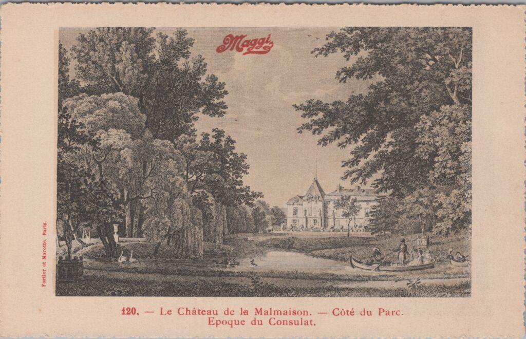 CPA publicitaire MAGGY - Le Château de la Malmaison, Côté du Parc (92)