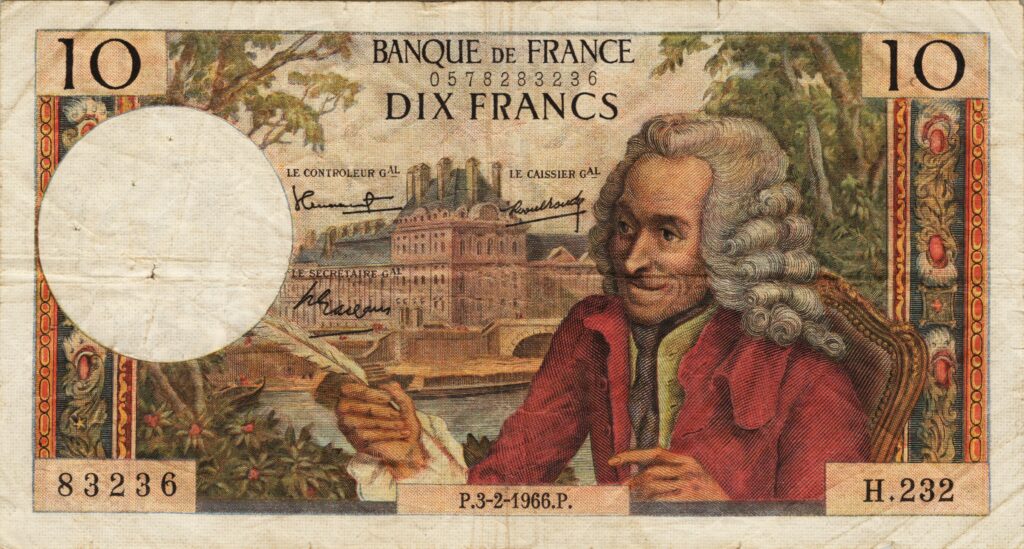 FRANCE billet de 10 Francs Voltaire 03-02-1966