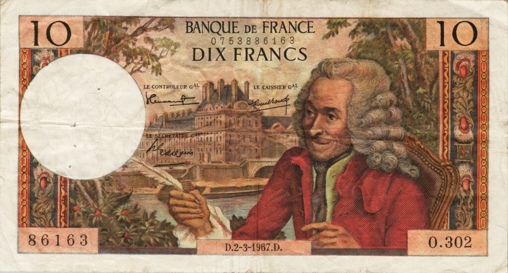 FRANCE billet de 10 Francs Voltaire 02-03-1967