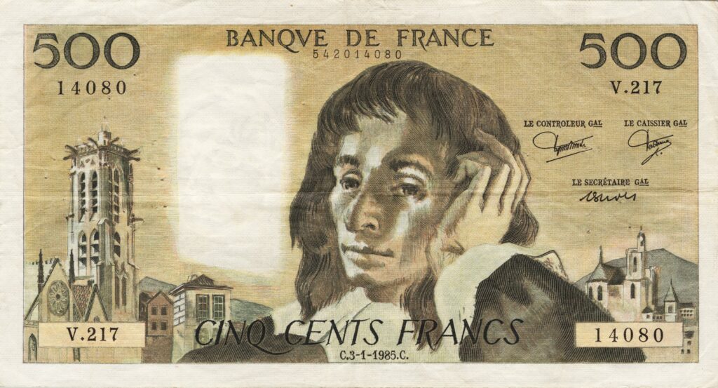 FRANCE billet de 500 Francs Pascal 03-01-1985