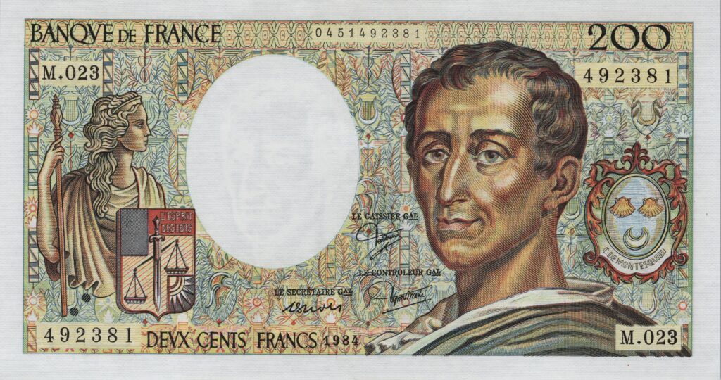 FRANCE billet de 200 Francs Montesquieu 1984