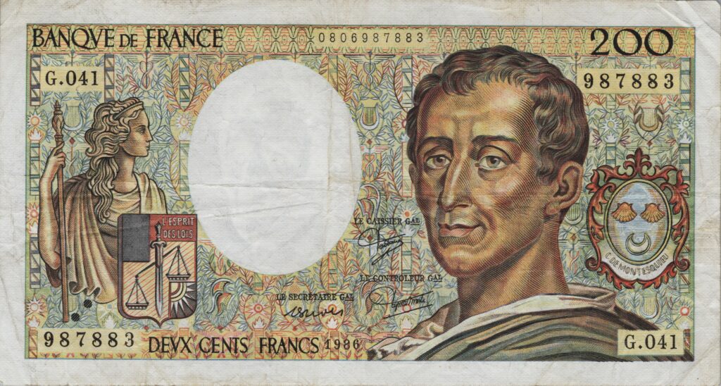 FRANCE billet de 200 Francs Montesquieu 1986