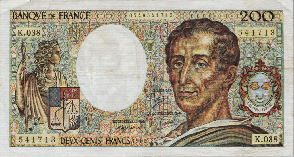 FRANCE billet de 200 Francs Montesquieu 1986