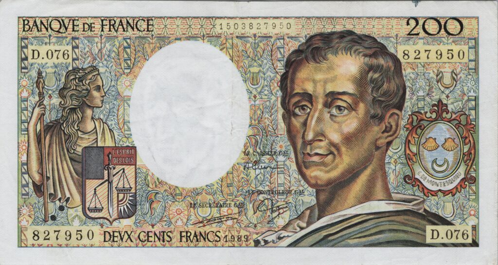 FRANCE billet de 200 Francs Montesquieu 1989