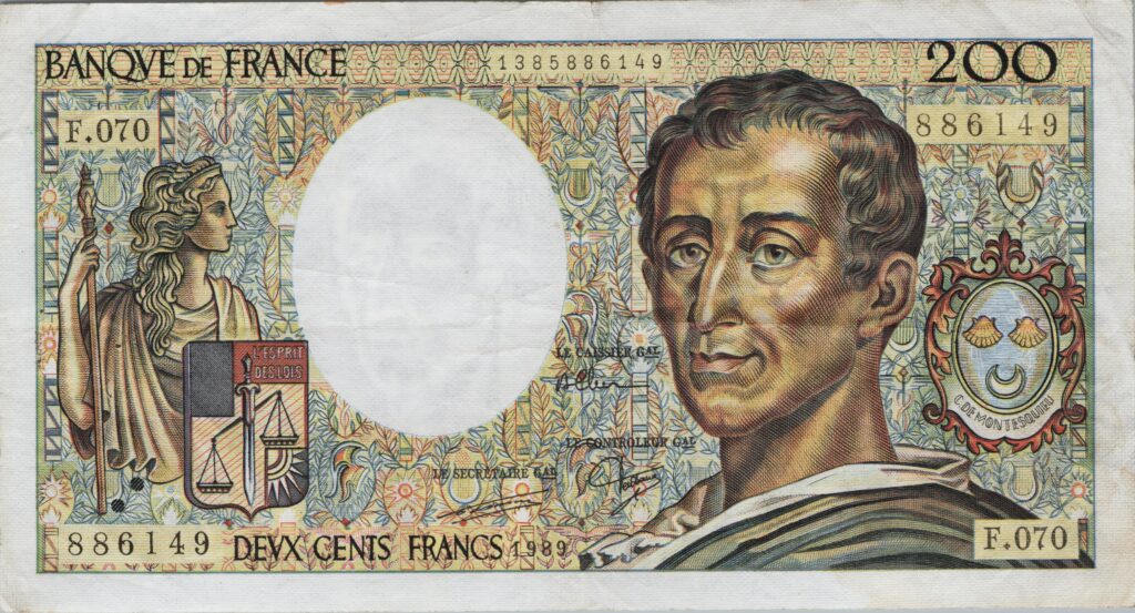 FRANCE billet de 200 Francs Montesquieu 1989