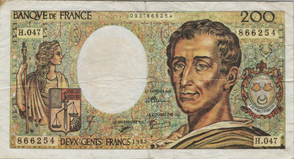 FRANCE billet de 200 Francs Montesquieu 1992