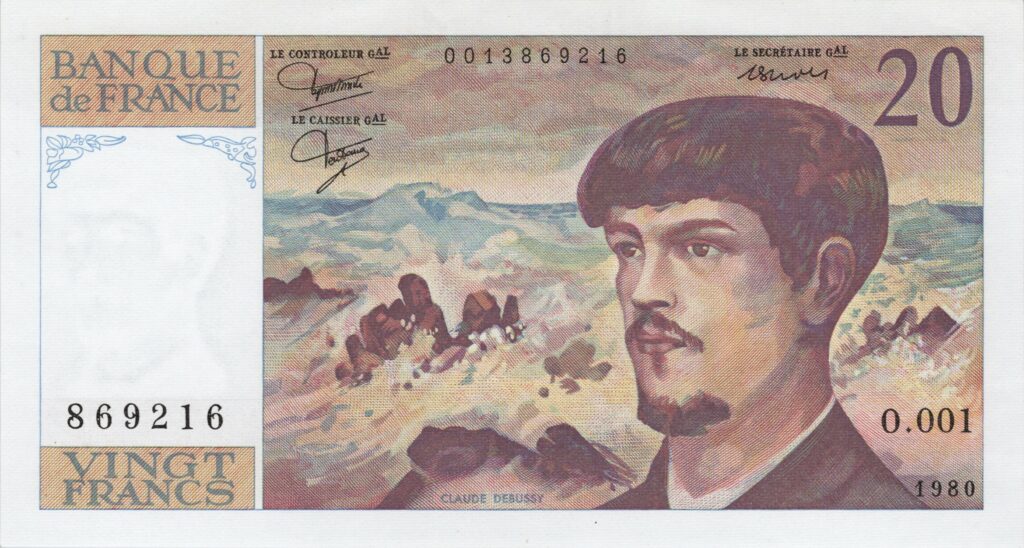 FRANCE billet de 20 Francs Claude Debussy 1980