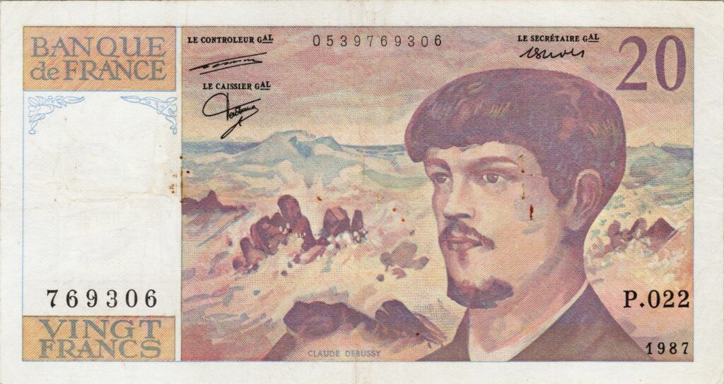 FRANCE billet de 20 Francs Claude Debussy 1987