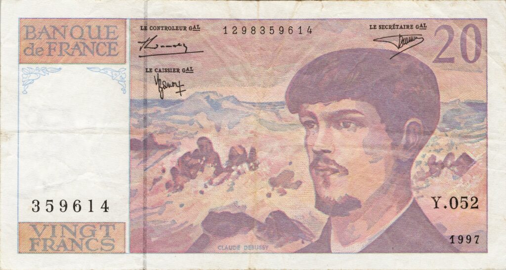 FRANCE billet de 20 Francs Claude Debussy 1997 modidié