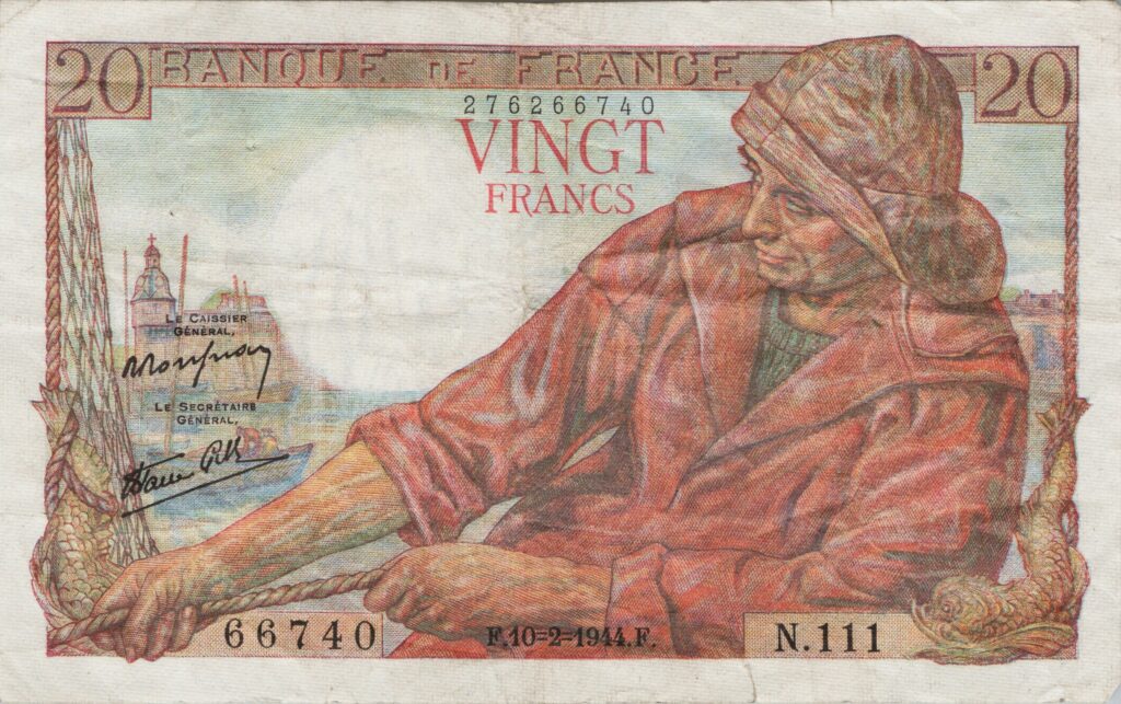 FRANCE billet de 20 Francs Pêcheur 10-02-1944