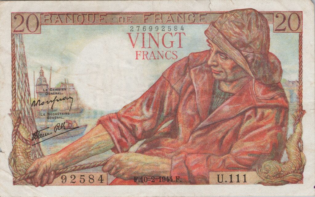 FRANCE billet de 20 Francs Pêcheur 10-02-1944