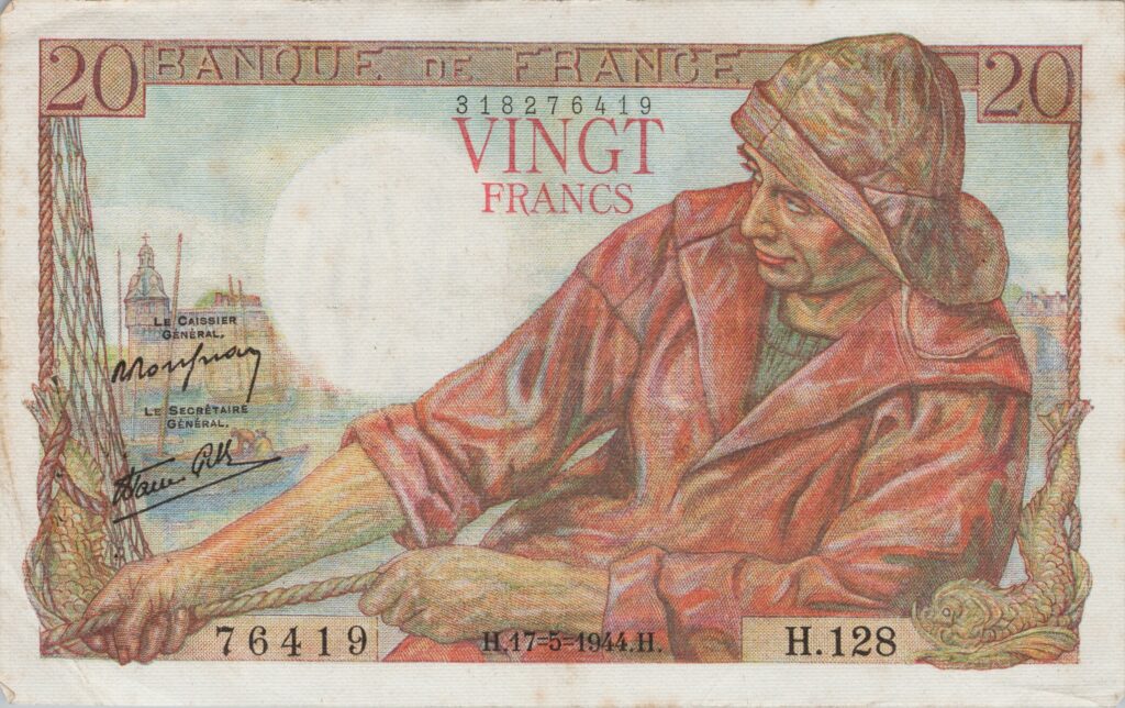 FRANCE billet de 20 Francs Pêcheur 17-05-1944