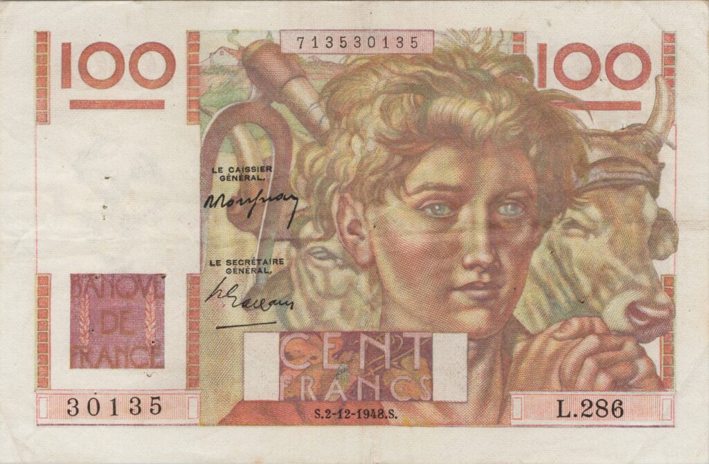 FRANCE billet de 100 Francs Jeune paysan 02-12-1948