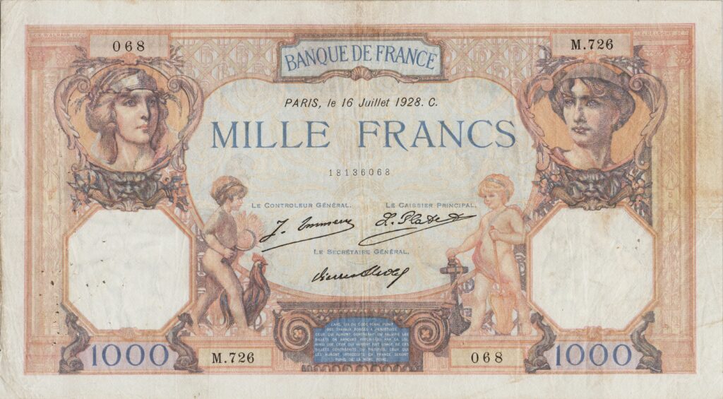 FRANCE billet de 1.000 Francs Cérès et Mercure 16-07-1928